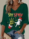 Merry Christmas Printed Long Sleeve Top