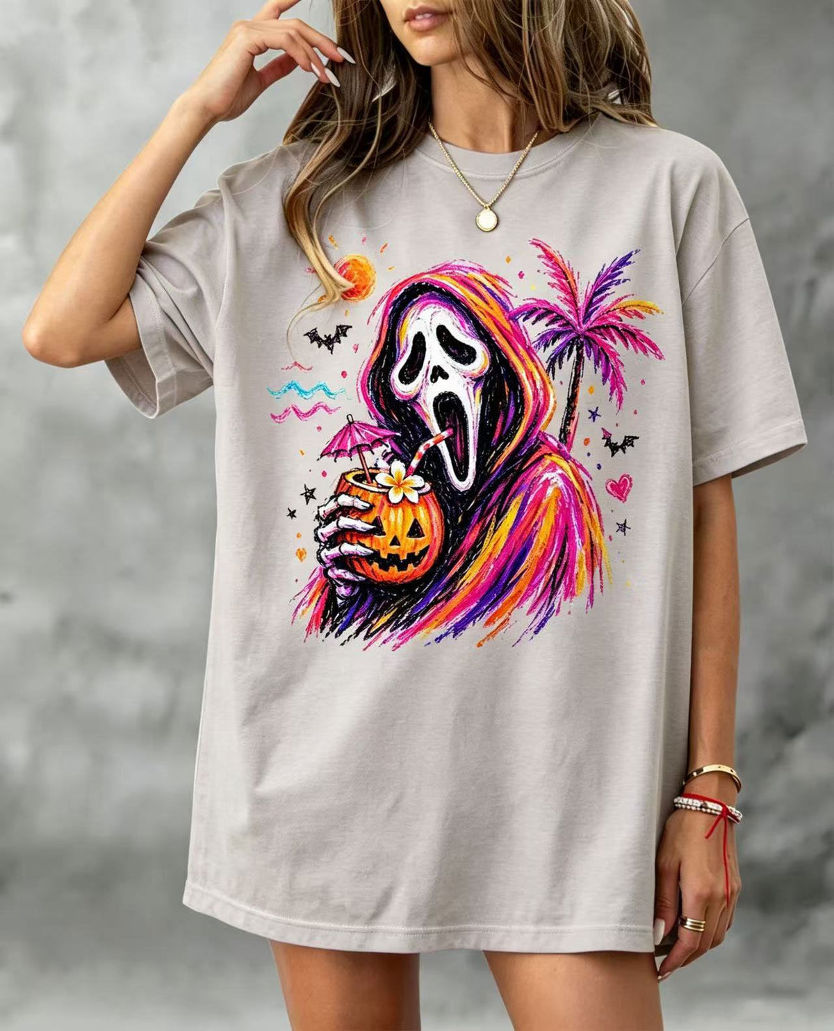 Women's Horror Summerween Vibes Printed T-shirts