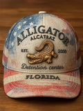 Unisex Vintage Washed Crocodile Print Hat