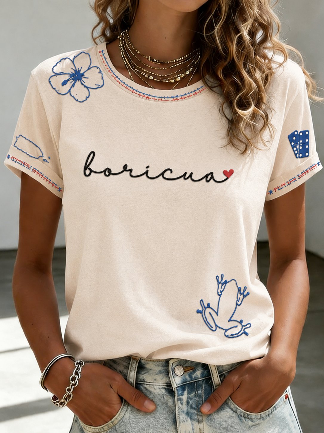 Women's Puerto Rico Pride Art Printed T-shirt