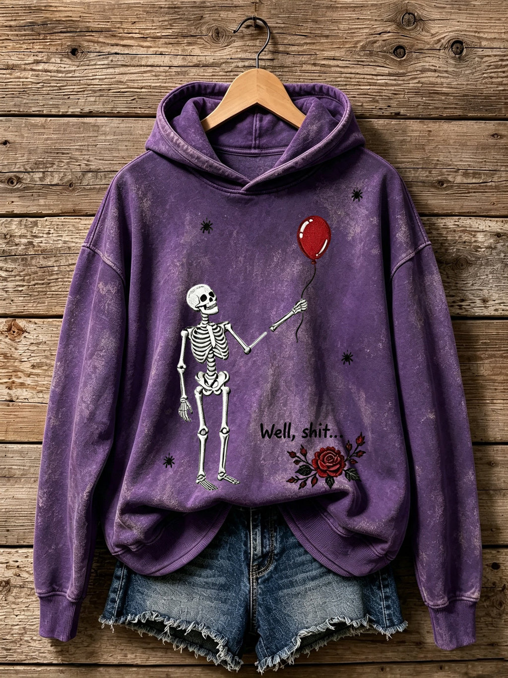 Women's Retro Halloween Well, Shit... Printed Hoodie