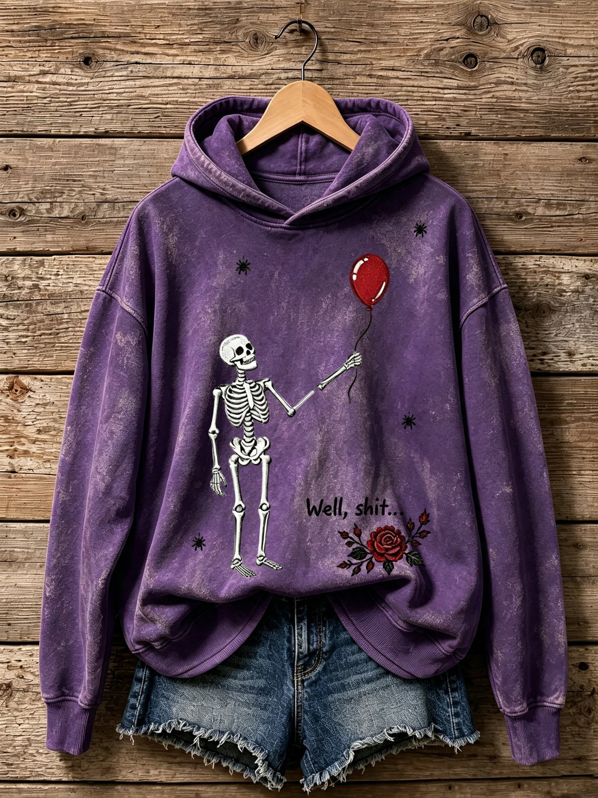 Women's Retro Halloween Well, Shit... Printed Hoodie