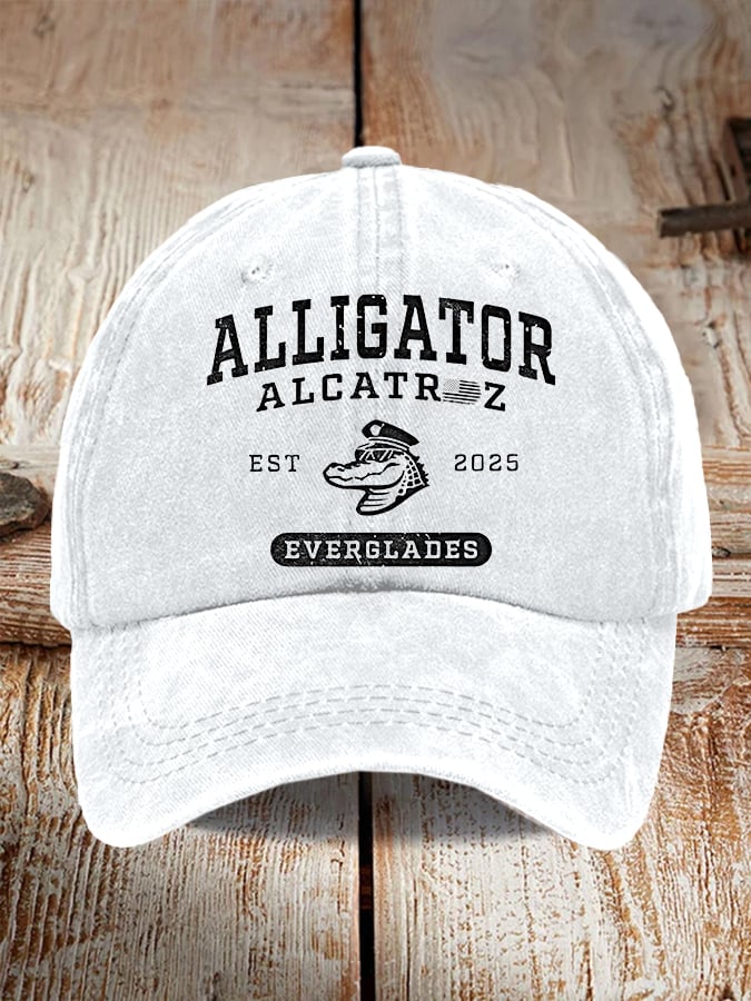 Alligator Alcatraz Funny Florida Everglades Dark Humor  Pride Baseball Cap