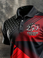 Men's Retro "Patriot" Color-Block Short-Sleeve Polo Shirt