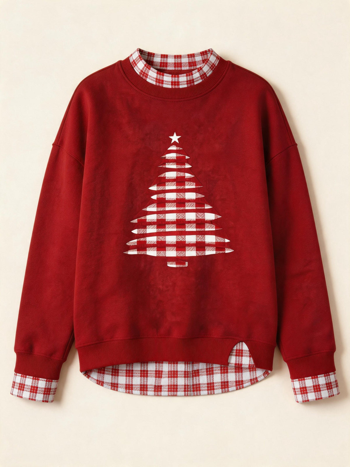 Women's Fabric Patchwork Faux Two-Piece Sweatshirt