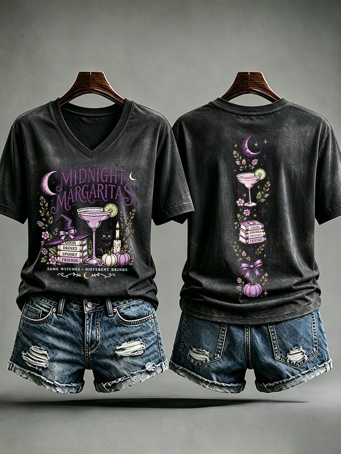 Women's Midnight Margaritas Print Casual T-shirt