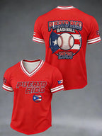 Men's Baseball Print Casual T-Shirt