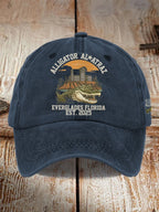 Unisex Casual Alcatraz Crocodile Print Hat