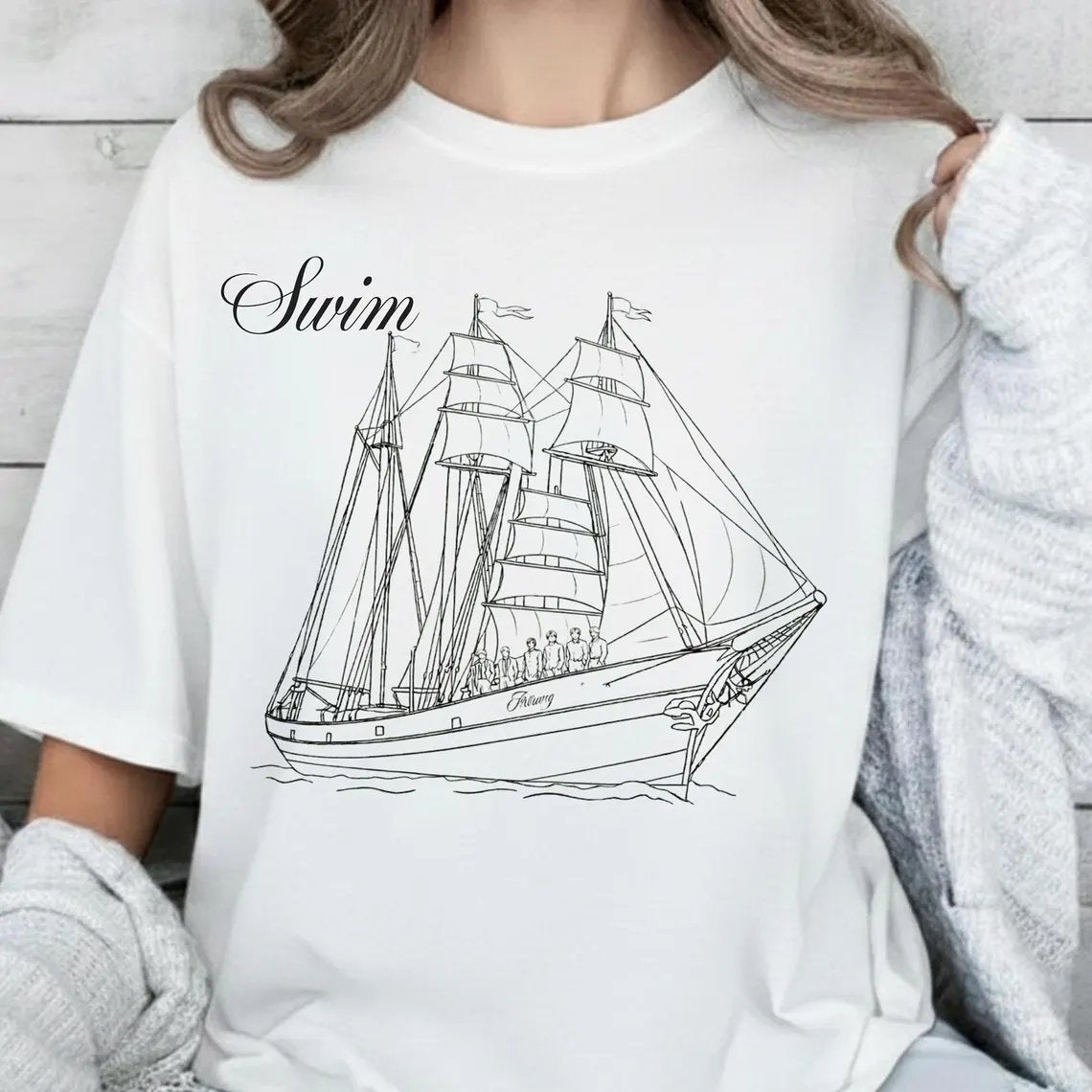 Kpop Keep Swimming Printed T-shirts