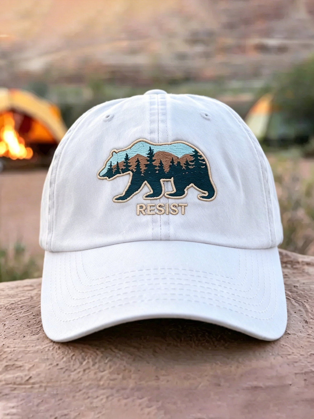 Retro Save The Forest Service Print Baseball Cap