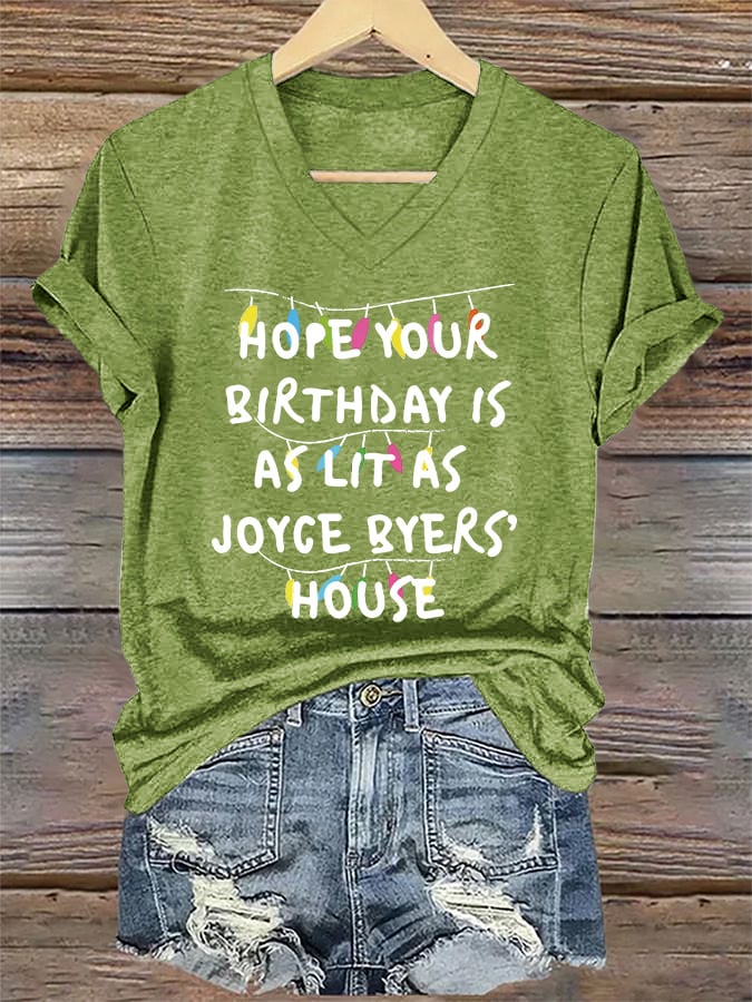 Women's Casual Printed V-Neck T-Shirt
