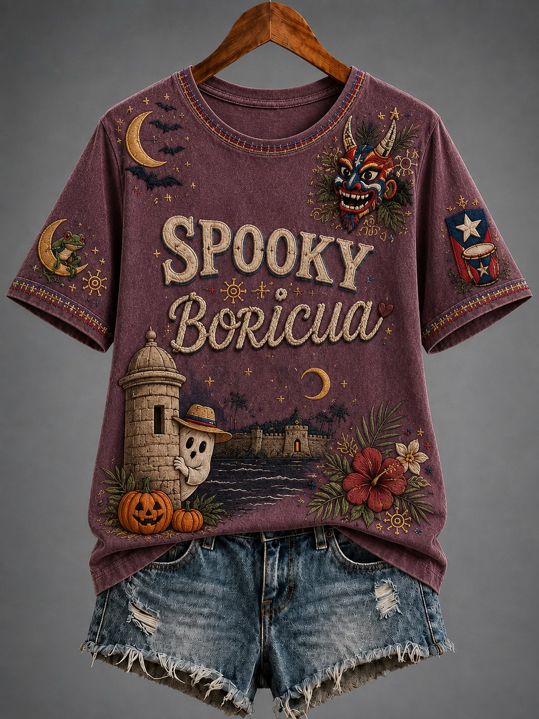 Women's Puerto Rico Halloween Graphic T-shirt