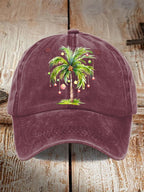 Women's Casual Christmas Palm Tree Print Baseball Cap