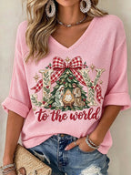 Women's Christmas Nativity Print Top