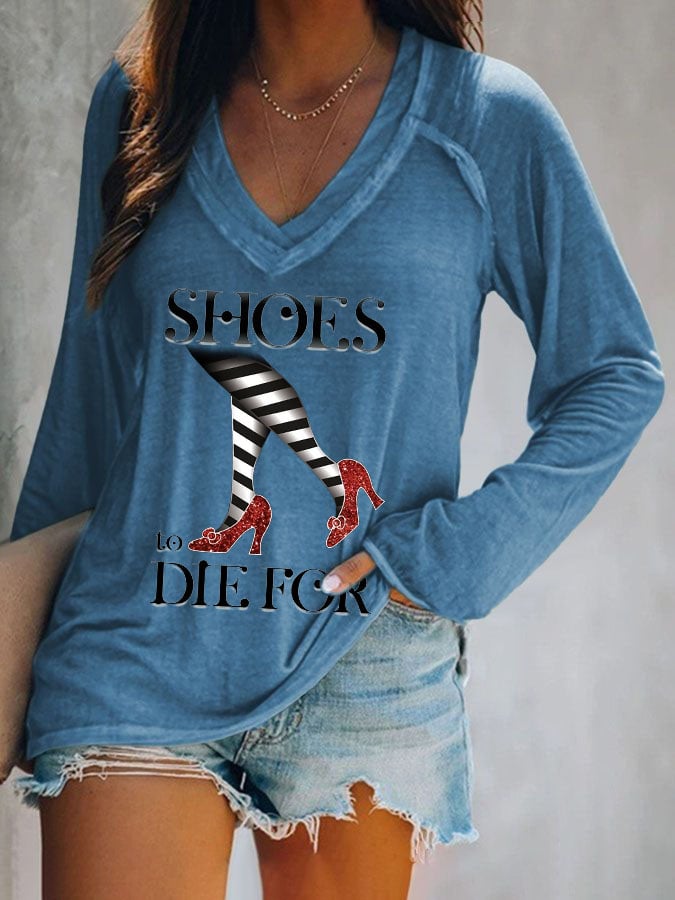Women's Flag Print Long Sleeve T-Shirt