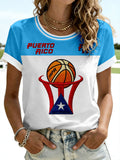 Women's Puerto Rico Basketball Printed T-shirts