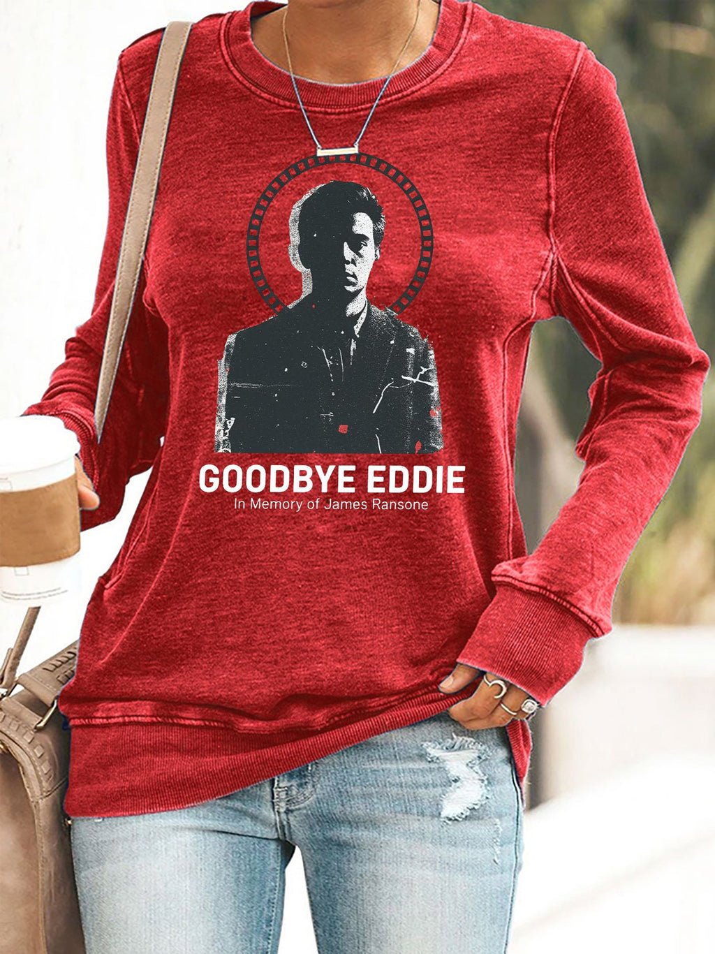 Retro Goodbye Eddie Print Sweatshirt