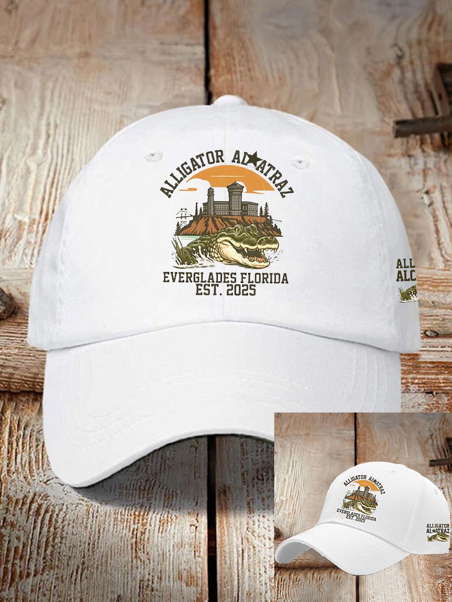 Unisex Casual Alcatraz Crocodile Print Hat