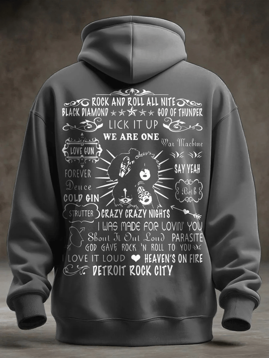 Men's Rock Music Print Sweatshirt