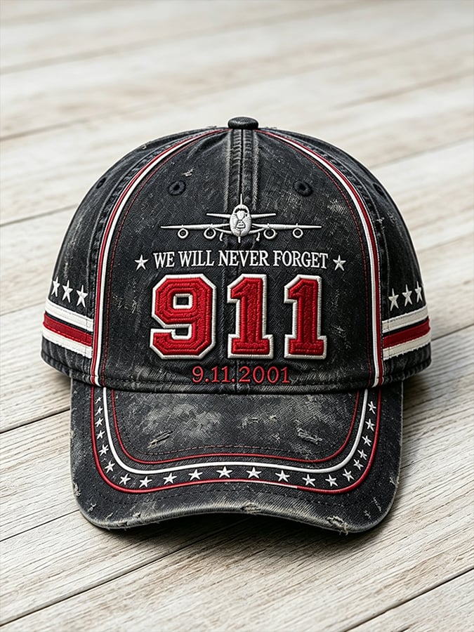Unisex We Will Never Forget 9 11 Print Baseball Cap