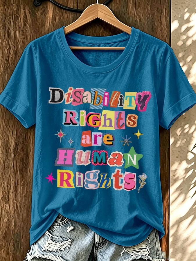 Women's Disability Rights are Human Rights Print Casual T-Shirt