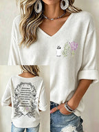 Women's Always Throw Spilled Salt Over Your Left Shoulder Print V Neck Top