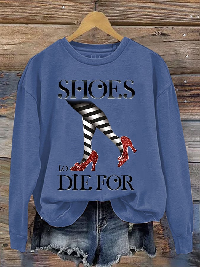 Women's Halloween Irresistible Shoes Print Casual T-Shirt