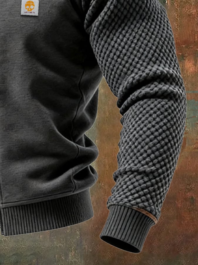 Men's Retro Waffle Panel Outdoor Jacket