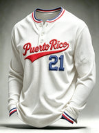 Men's Long-sleeve T-shirt with No. 21 baseball print