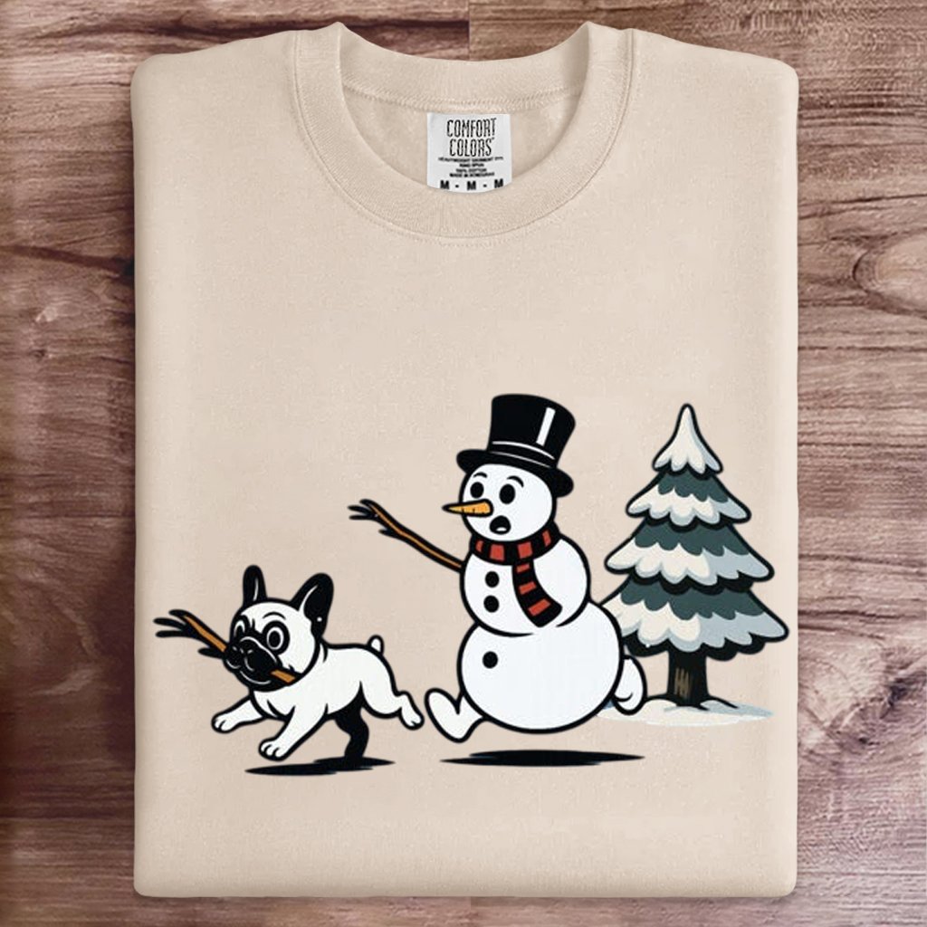 Funny Dog Snowman Christmas Art Print Sweatshirt
