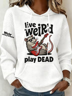 Women's Vintage Rock Tribute Print Hoodie