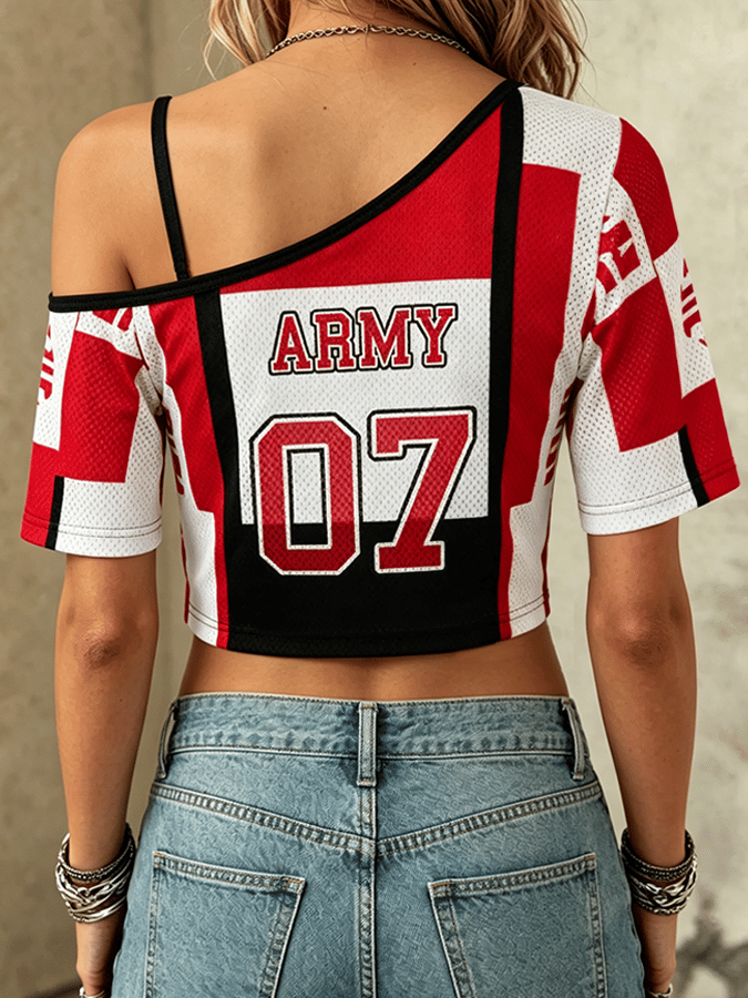 BTS  Design Cropped Comfortable Mesh Short-Sleeved Top
