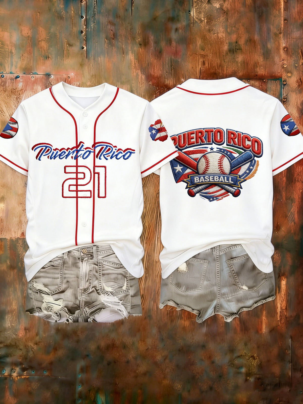 Women's Puerto Rico Baseball Printed Baseball Jersey