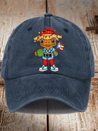 Unisex Washed Cotton Puerto Rican Christmas Print Hat