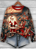 Merry Christmas King of Rock and Roll Printed Sweatshirt