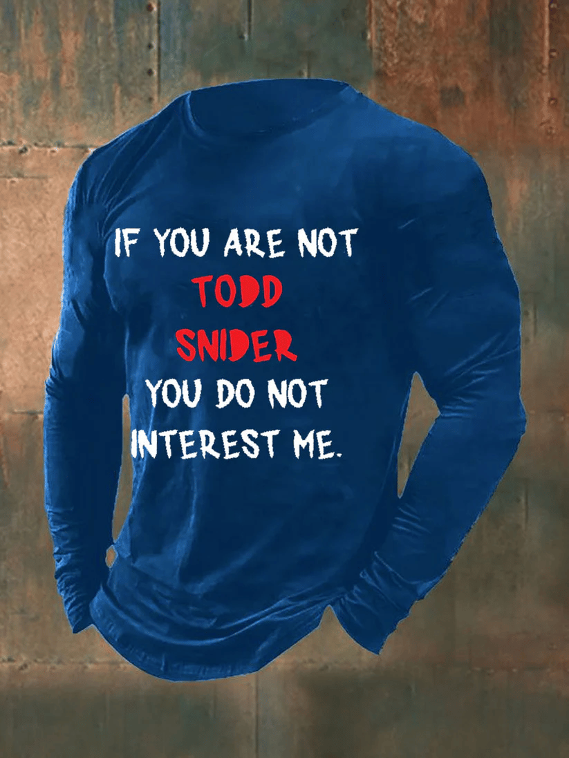Men's Country Music Print Casual Long Sleeve T-Shirt