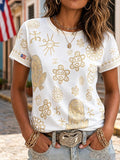 Women's Puerto Rico Printed round  T-shirt