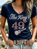 Women's 49th Anniversary Music Print T-shirt