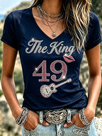 Women's 49th Anniversary Music Print T-shirt