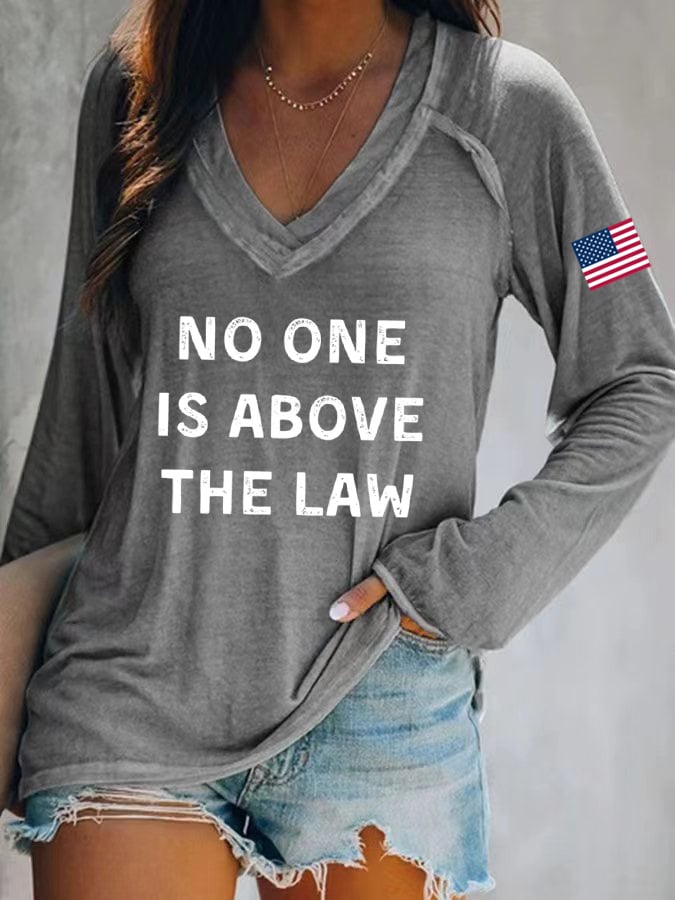 Women's No One Is Above The Law Printed Casual T-Shirt