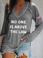 Women's No One Is Above The Law Printed Casual T-Shirt