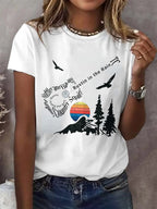 Women's Rustin In The Rain Print Round Neck T-Shirt