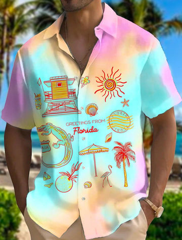 Men's Florida Print Short Sleeve Shirts
