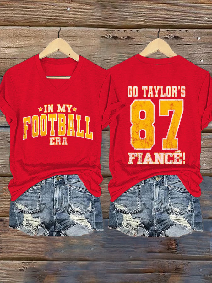 Women's In My Football Era Printed Casual T-Shirt