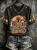 Printed T-Shirt By Someone Who Believes In Gender Equality And Acknowledges That Both Men And Women Possess Complete Humanity