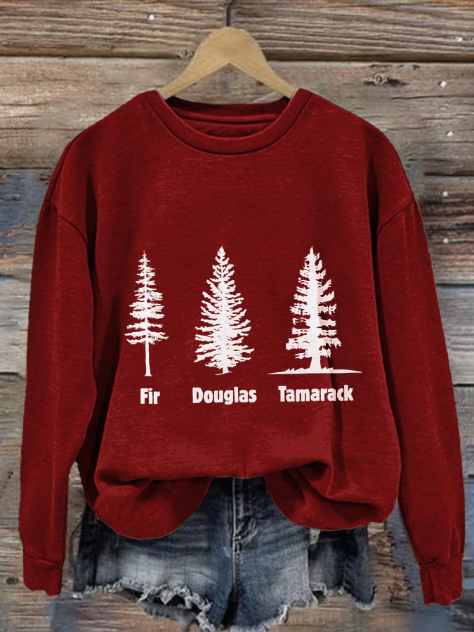 Women'S Fdt Christmas Tree Print Sweatshirt