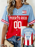 Women's Puerto Rico Baseball Printed Baseball Jersey