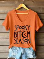 Women's Halloween Print Casual T-Shirt