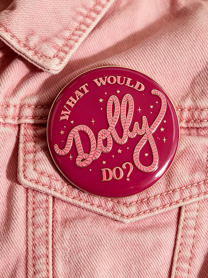 Unisex  What Would  D Do Printed  Brooch