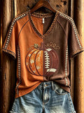 Women's Fall Rugby Print Top